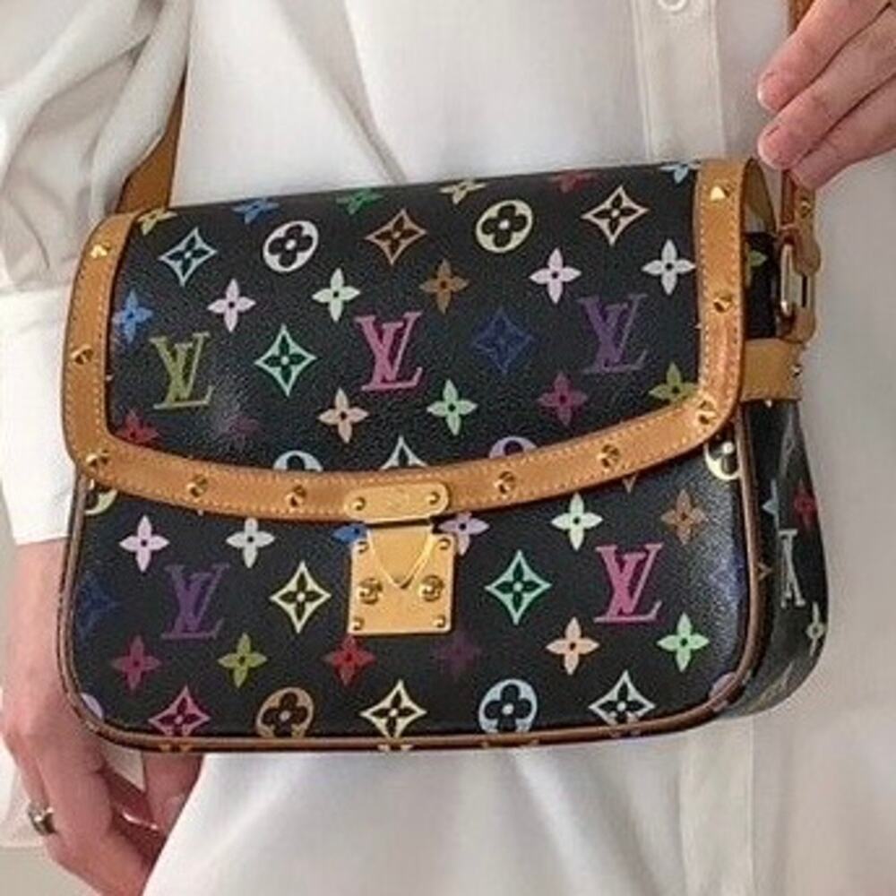 💎✨BEAUTIFUL✨💎Authentic Louis Vuitton Sologne Monogram Multicolor Black